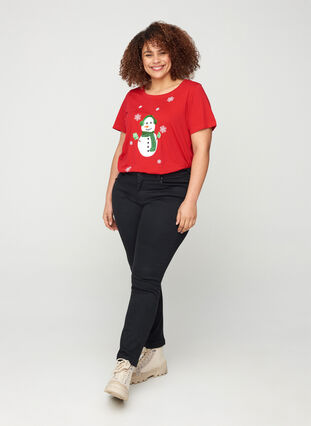 T-shirt de Noël à sequins, Red, Model image number 2
