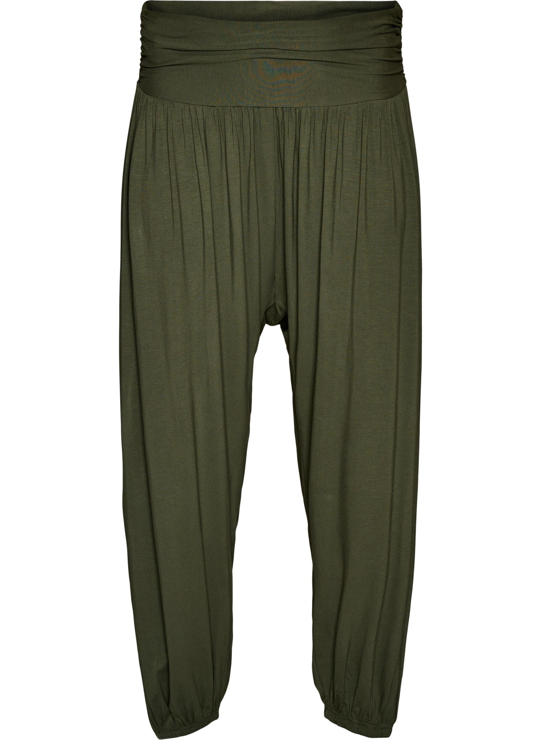 Zizzi Pantalon sarouel ample, Vert, Packshot image number 0
