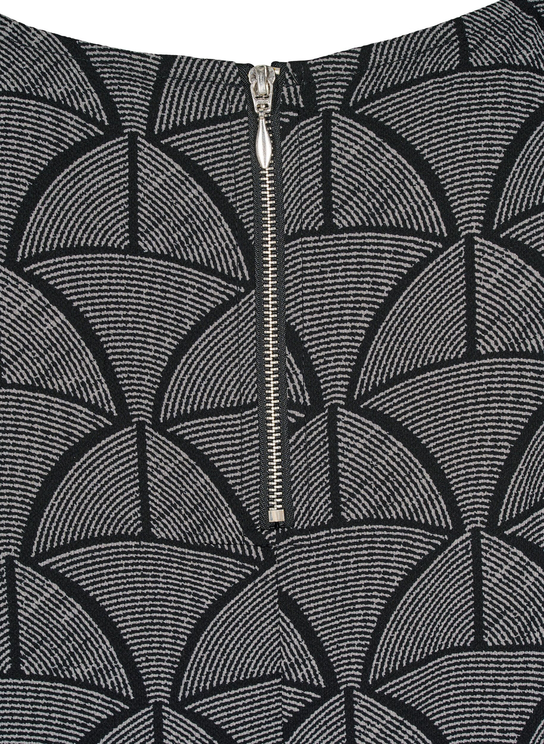 Zizzi Chemisier &agrave; manches courtes imprim&eacute;, Black Grey Graphic , Packshot image number 5