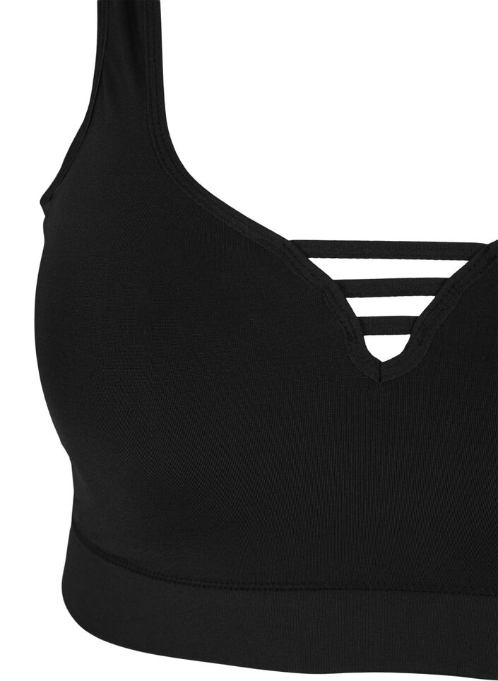Soutien-gorge légèrement rembourré avec détails , Black, Packshot image number 2