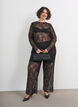 Pantalon en maille avec broderies florales et sequins, Noir, Model image number 1