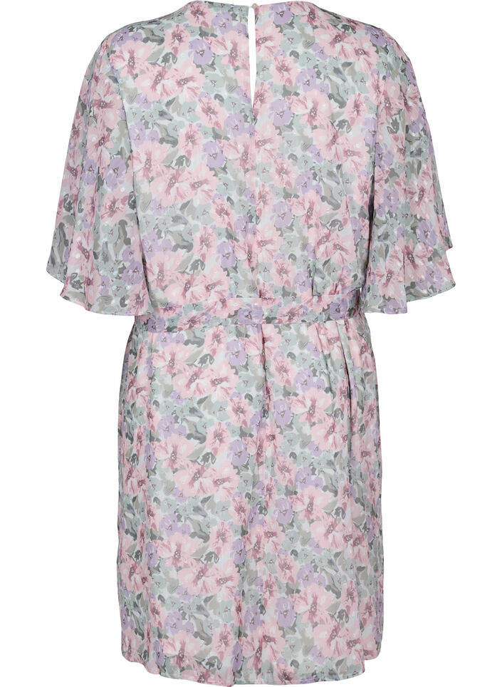 Robe à fleurs avec bande de cravate, Flower AOP, Packshot image number 1