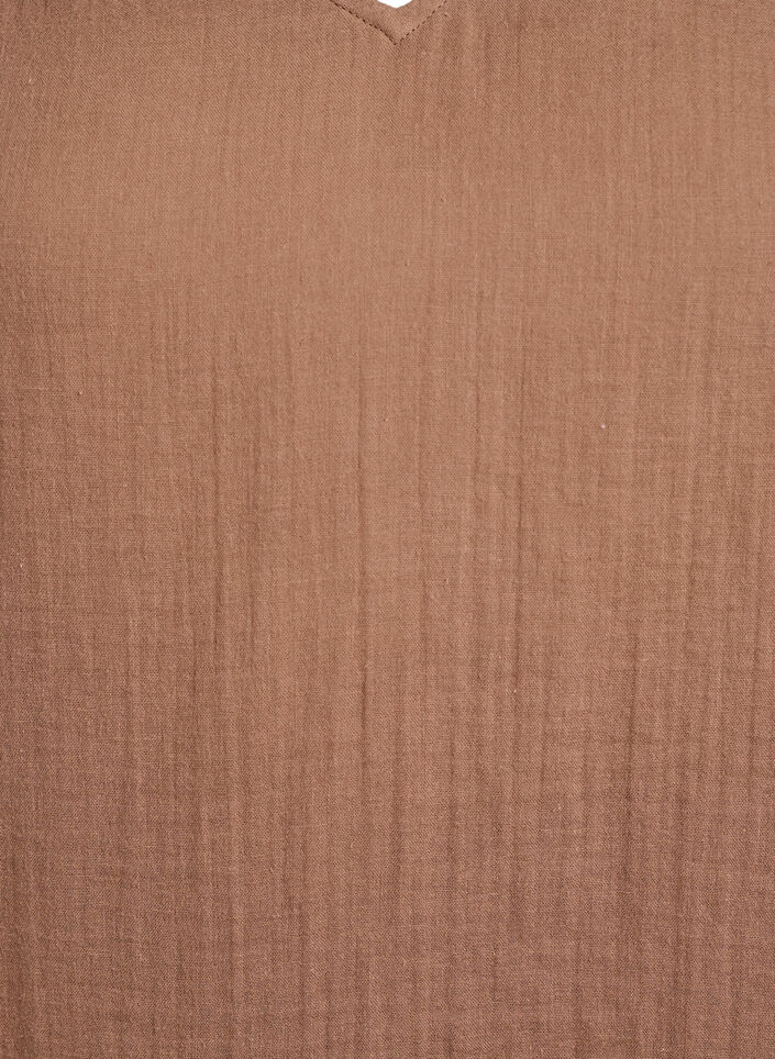 Top sans manches en mousseline de coton avec volants, Marron, Packshot image number 2