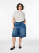 Short en jean taille haute, Bleu, Model image number 0