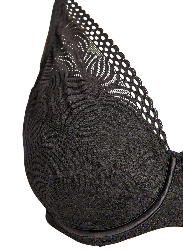 Soutien-gorge en dentelle avec bonnets rembourr&eacute;s, Noir, Packshot image number 2