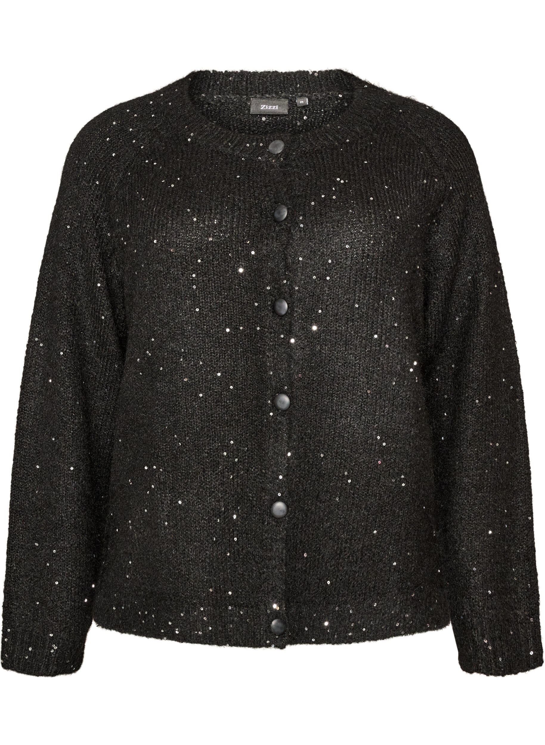 ZizziCardigan avec sequins et boutons, Noir, Packshot image number 0