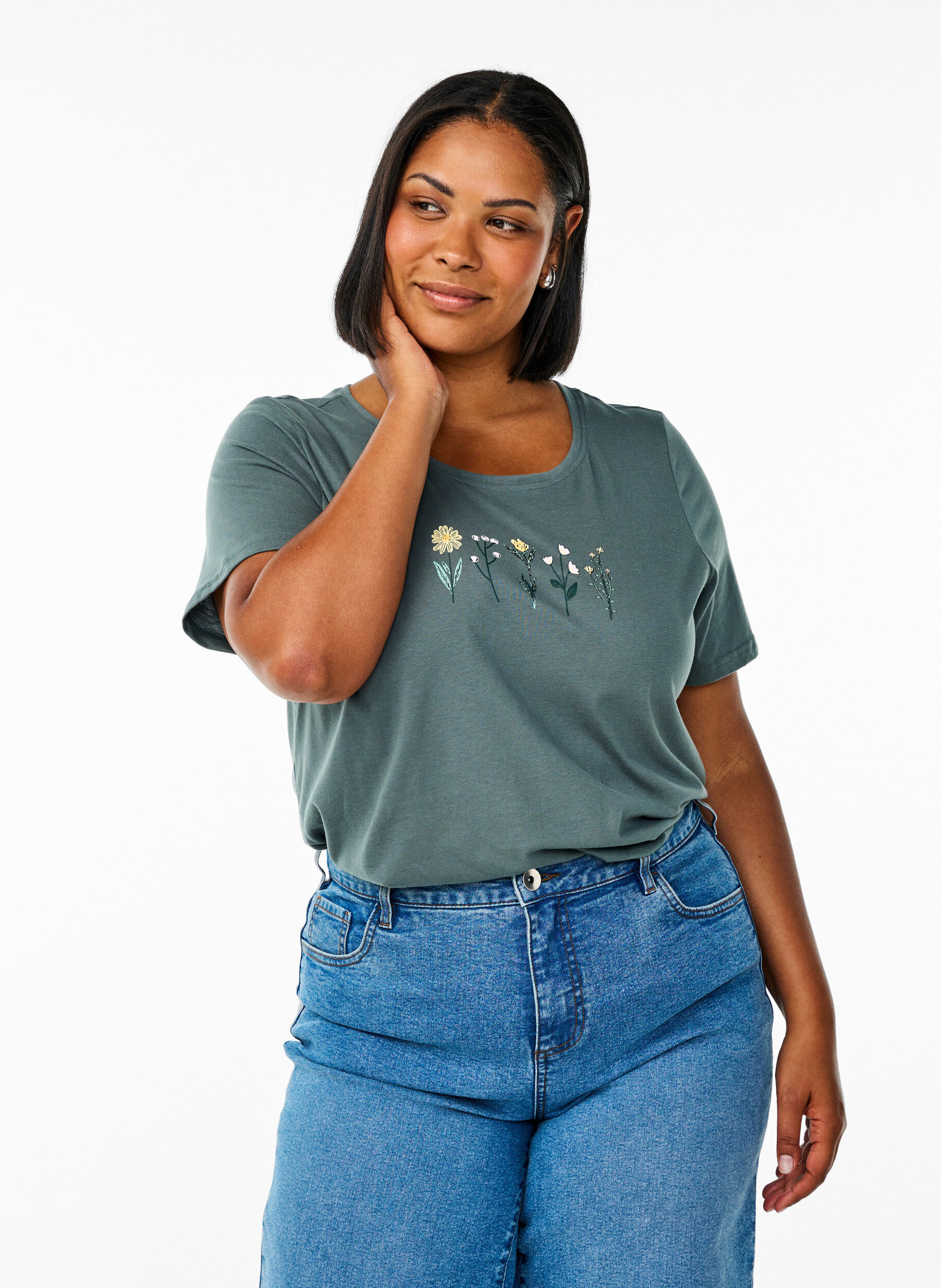 Zizzi FLASH &ndash; T-shirt avec motif, Vert clair, Model image number 0