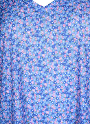 FLASH - T-shirt imprimé avec col en V, Blue Rose Ditsy, Packshot image number 2