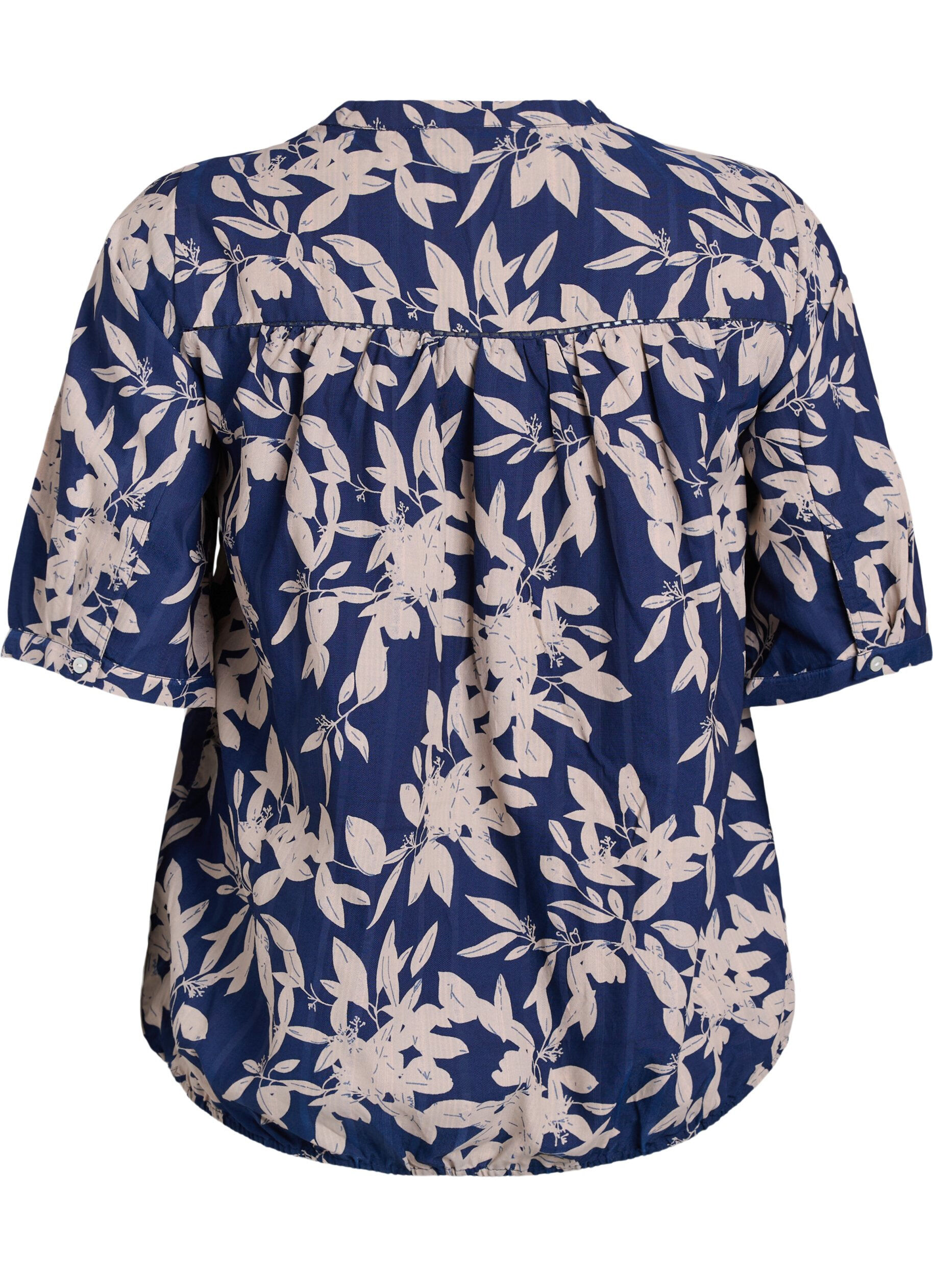 ZizziBlouse imprim&eacute;e &agrave; manches 1/2, Bleu, Packshot image number 1