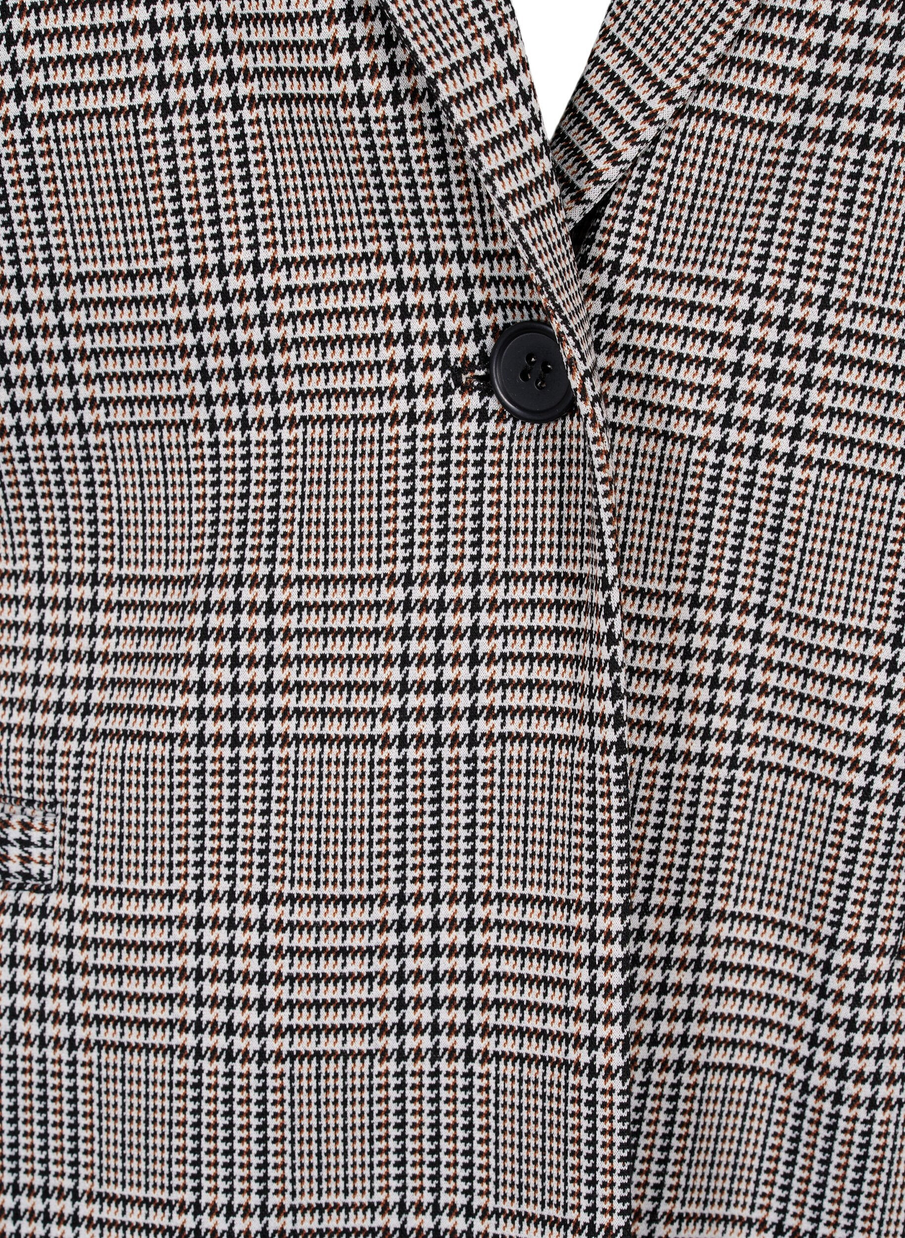 Zizzi Blazer &agrave; carreaux avec fermeture &agrave; boutons, Beige Brown Check, Packshot image number 2