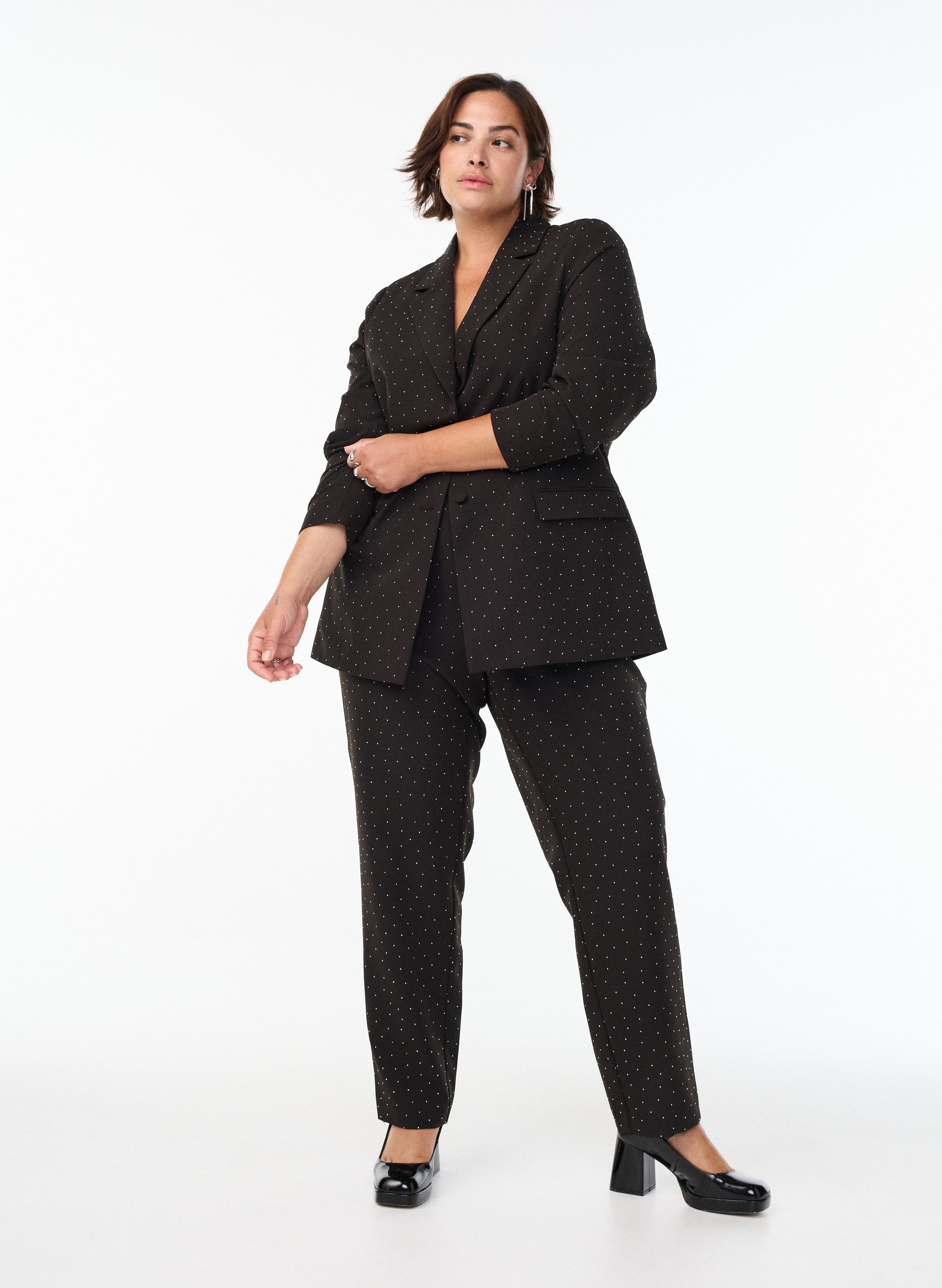 Zizzi Ensemble blazer avec strass, , Model