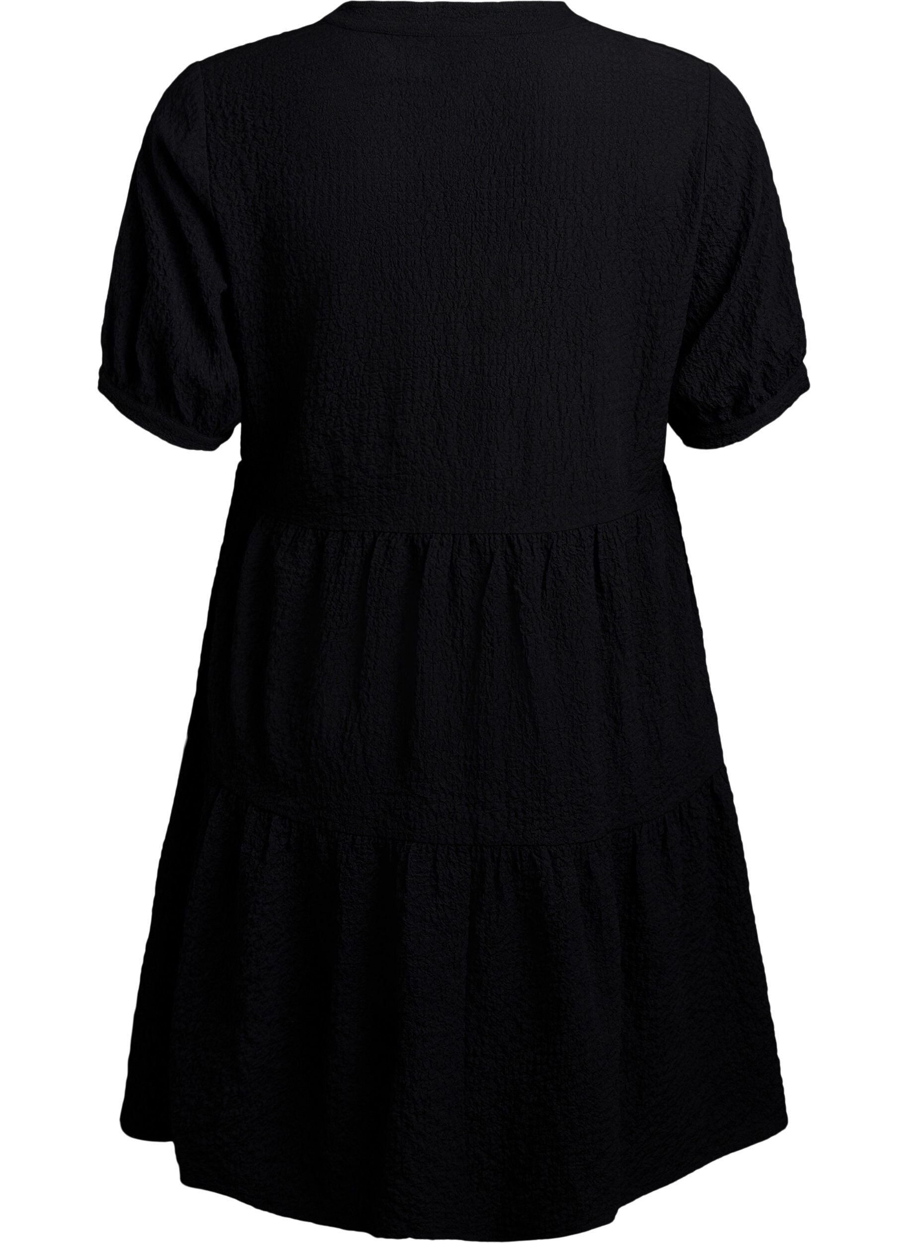 Zizzi Robe courte coupe &eacute;vas&eacute;e, Noir, Packshot image number 1