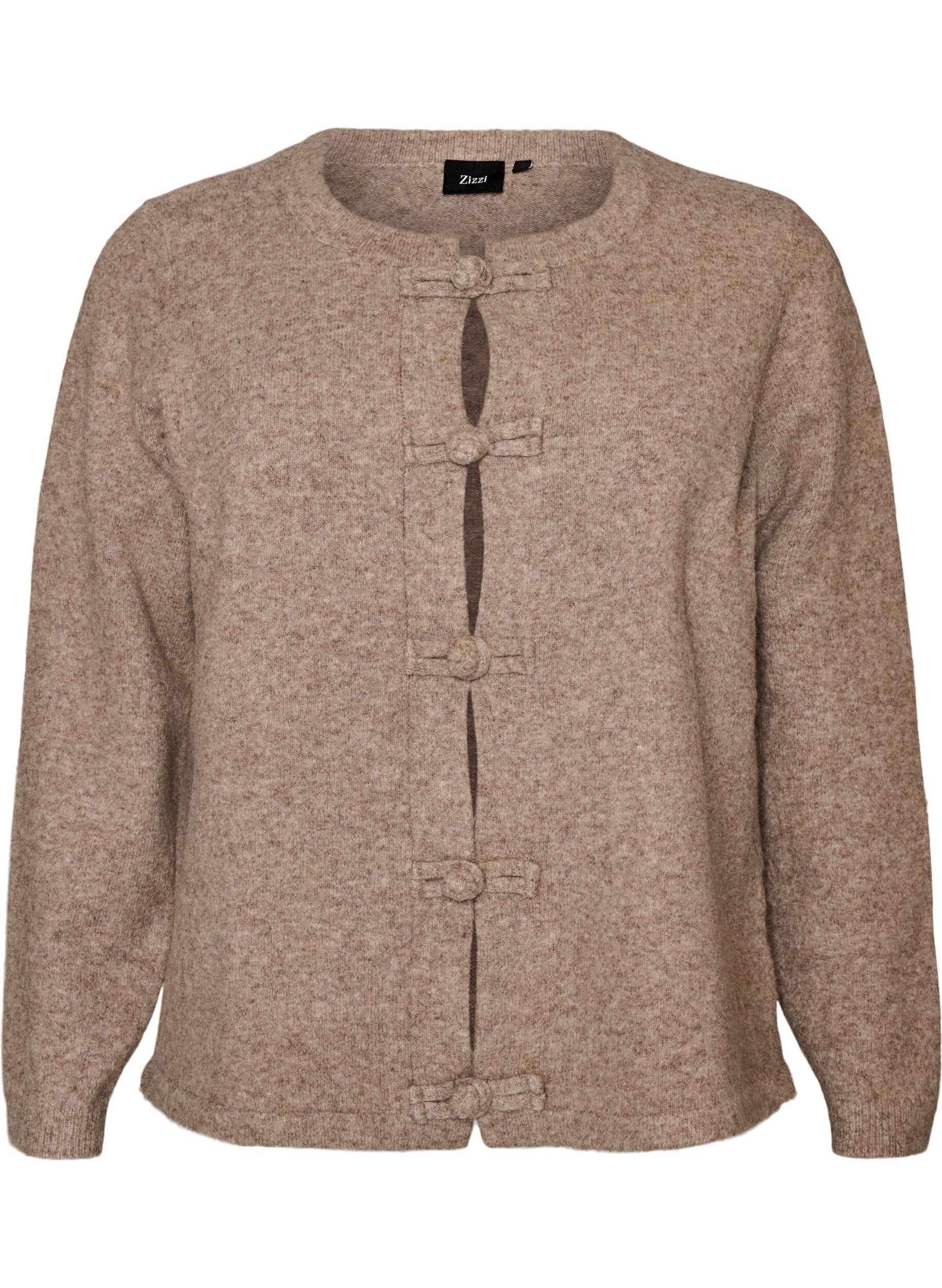 ZizziCardigan avec liens &agrave; nouer, Beige, Packshot image number 0