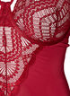 Body en dentelle &agrave; armatures avec d&eacute;tails de lani&egrave;res, Rouge, Packshot image number 2