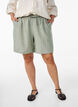 Shorts amples en lin et viscose, Vert, Model image number 3