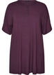 Chemise de nuit en jersey de viscose &agrave; texture c&ocirc;tel&eacute;e, Violet, Packshot image number 0