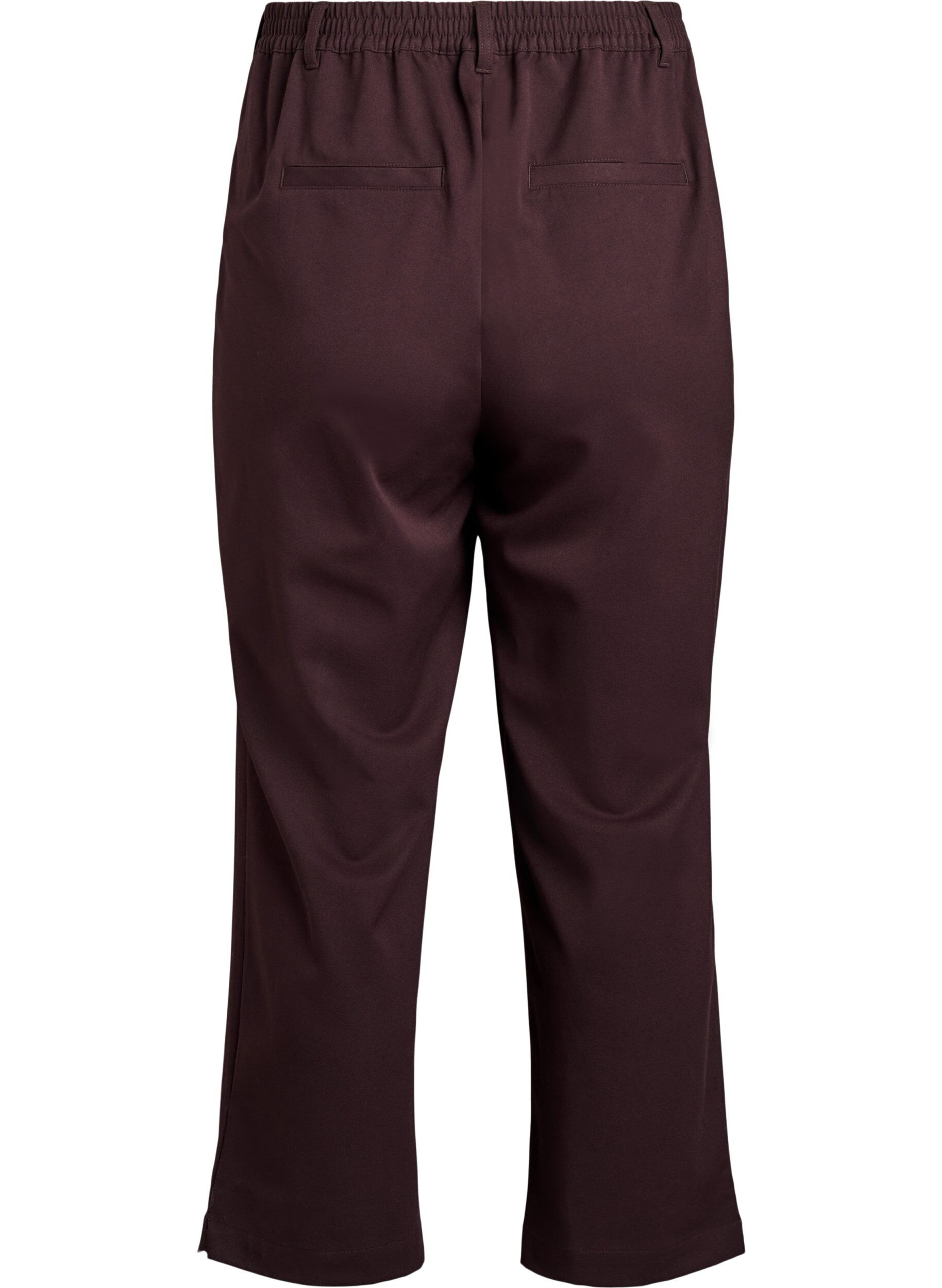 Zizzi Pantalon taille haute avec ceinture &eacute;lastique &agrave; l'arri&egrave;re, Marron, Packshot image number 1