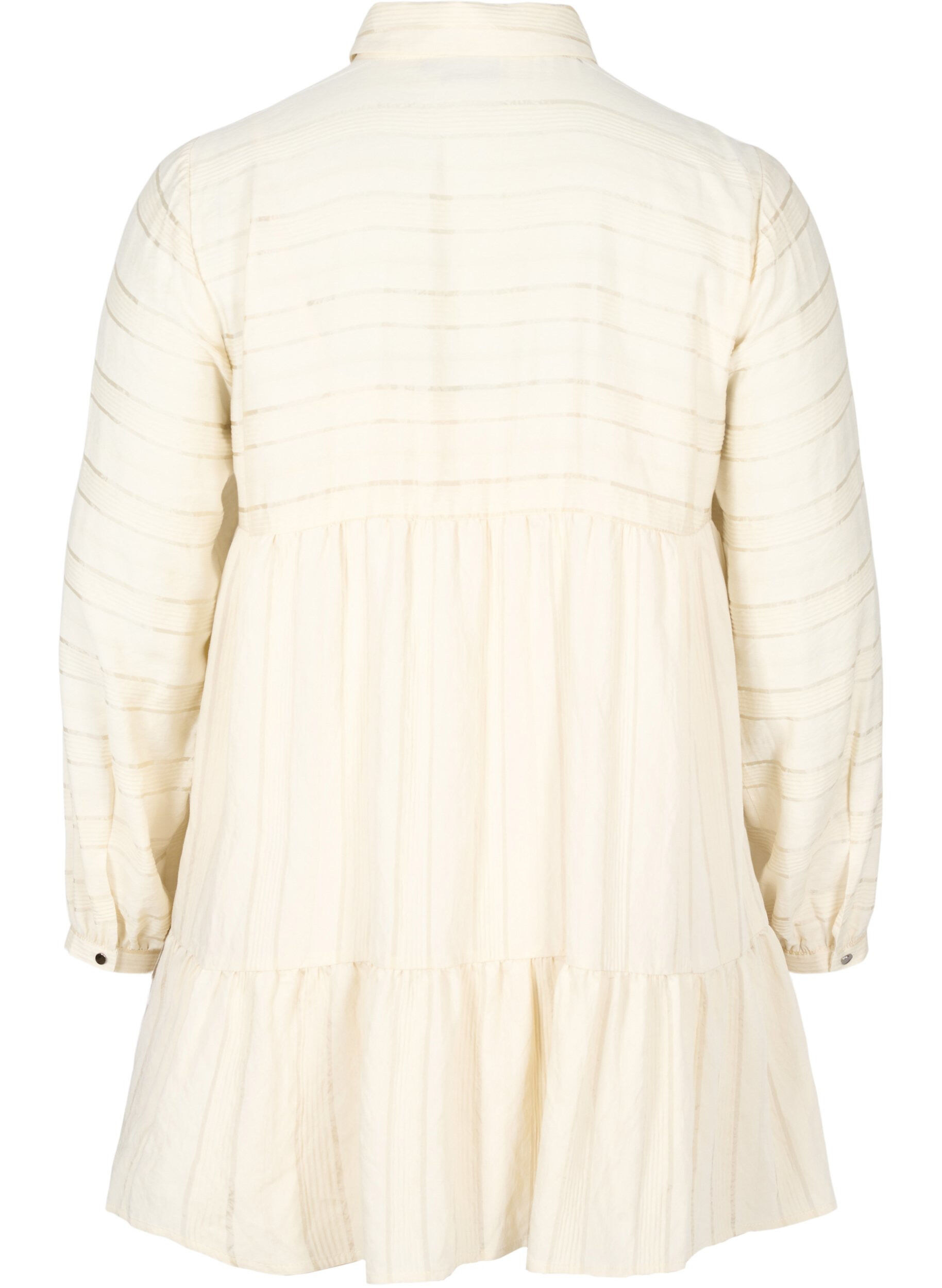 Zizzi Tunique en viscose &agrave; motifs avec boutons et manches longues, Fog, Packshot image number 1