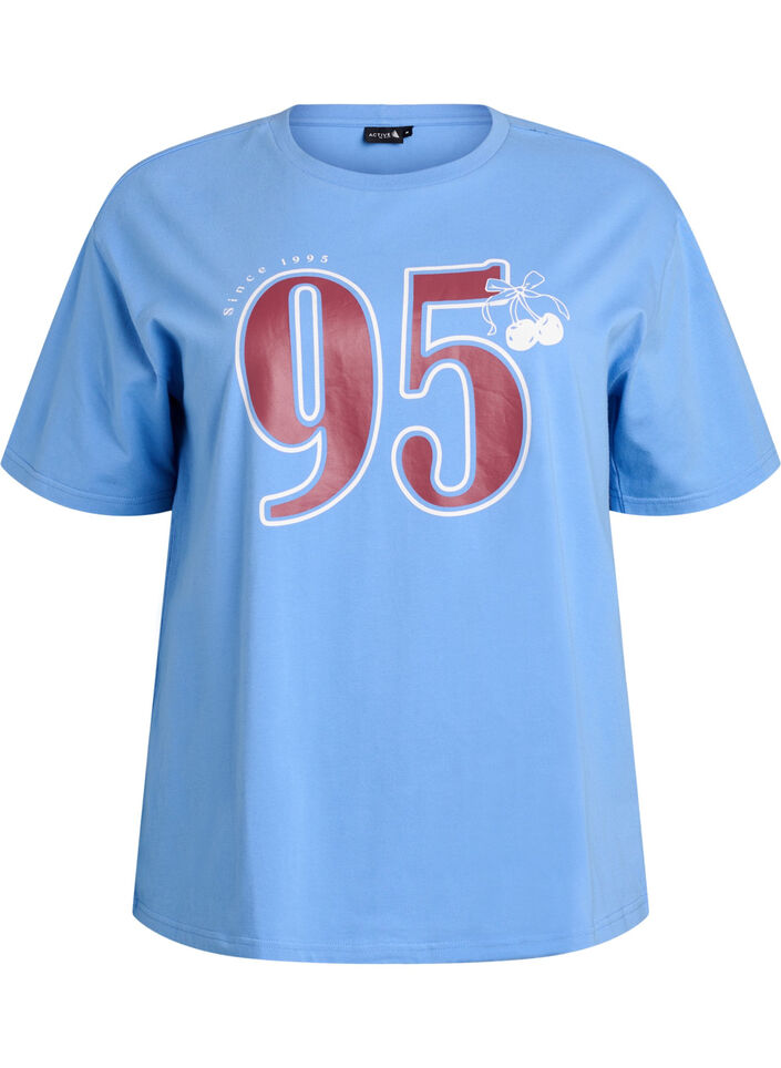 T-shirt sportif en coton bio, Bleu, Packshot image number 0
