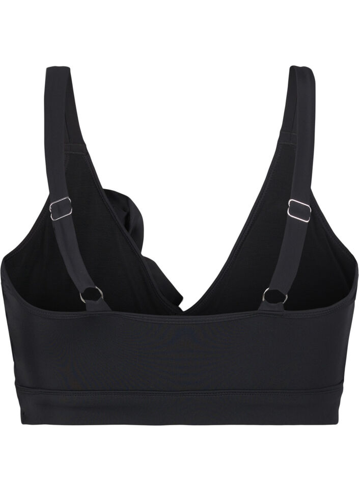 Haut de bikini avec volants et coussinets amovibles, Noir, Packshot image number 1