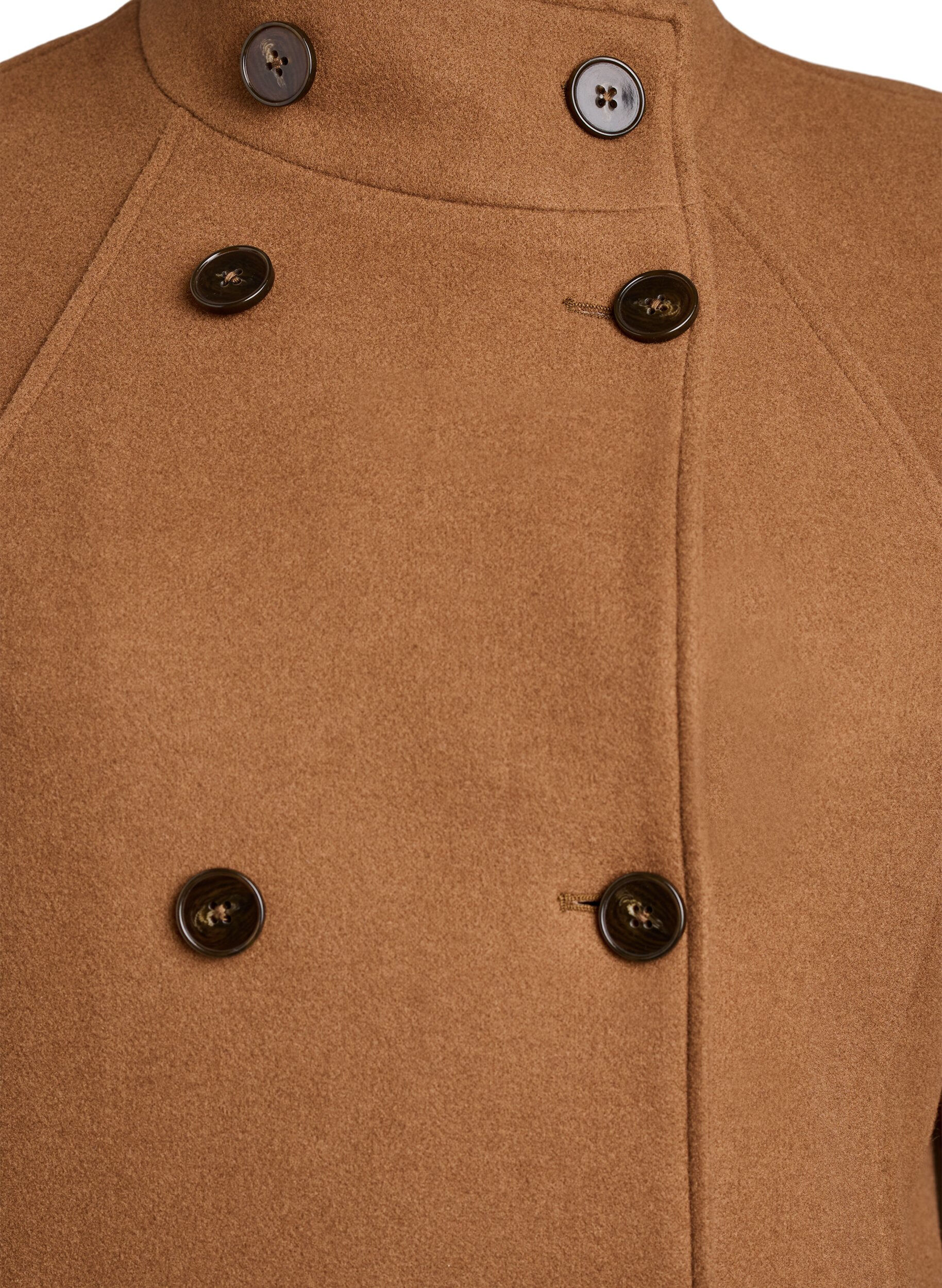 ZizziManteau court &agrave; la coupe &eacute;vas&eacute;e, Marron, Packshot image number 2