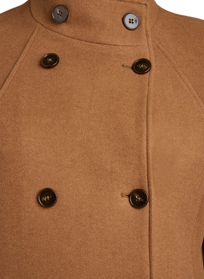 Manteau court &agrave; la coupe &eacute;vas&eacute;e, Marron, Packshot image number 2