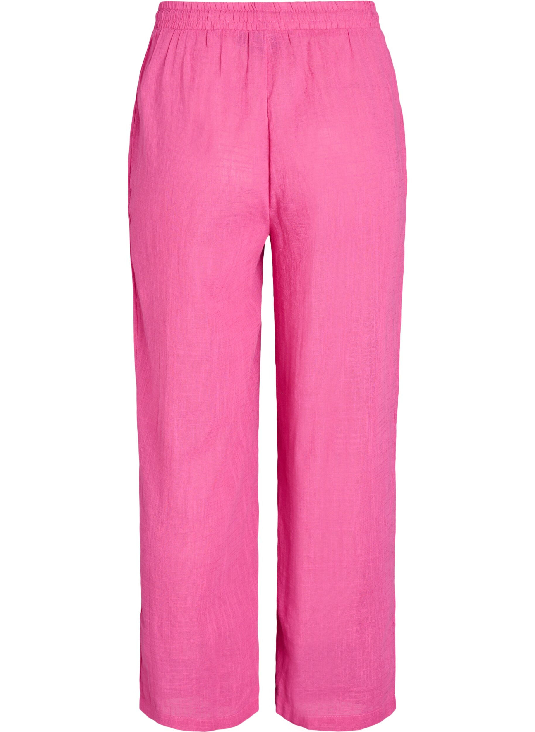 Zizzi FLASH - Pantalon coupe droite avec taille haute, Rose, Packshot image number 1