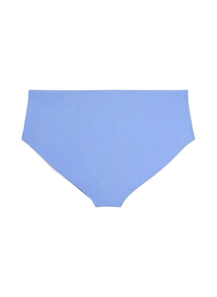Culotte brief en coton avec empi&egrave;cements en dentelle, Bleu, Packshot image number 1