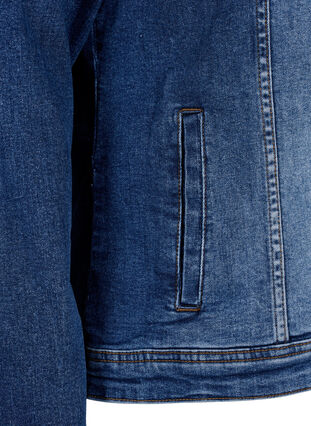 Veste courte en jean en coton, Blue denim, Packshot image number 3