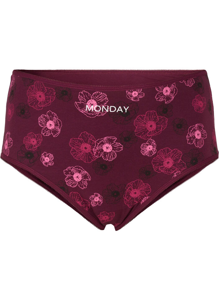7-pack culottes hipster taille classique, Bordeaux foncé, Packshot image number 2