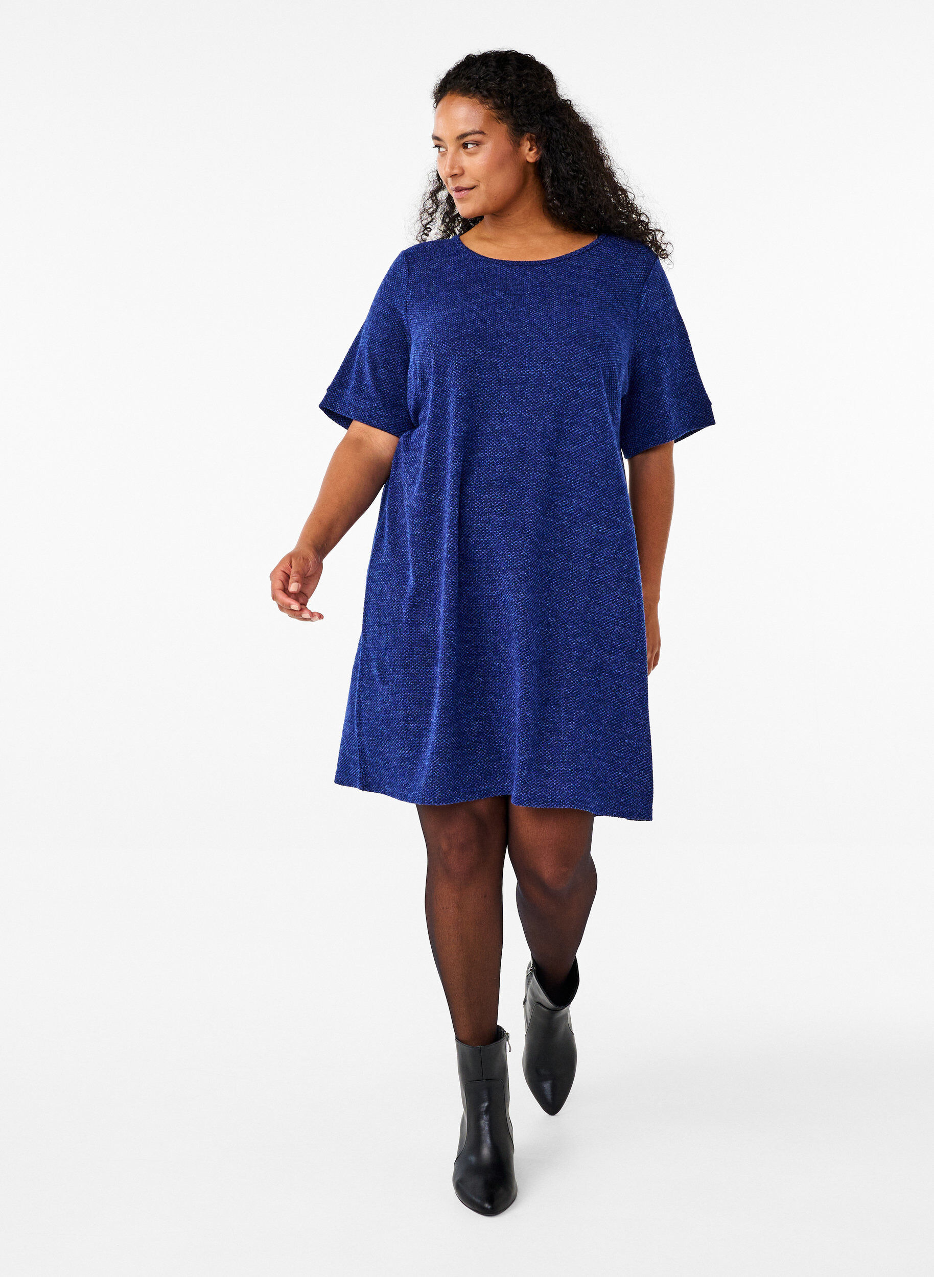 Zizzi Robe t-shirt &agrave; manches courtes, Sodalite Blue, Model image number 2