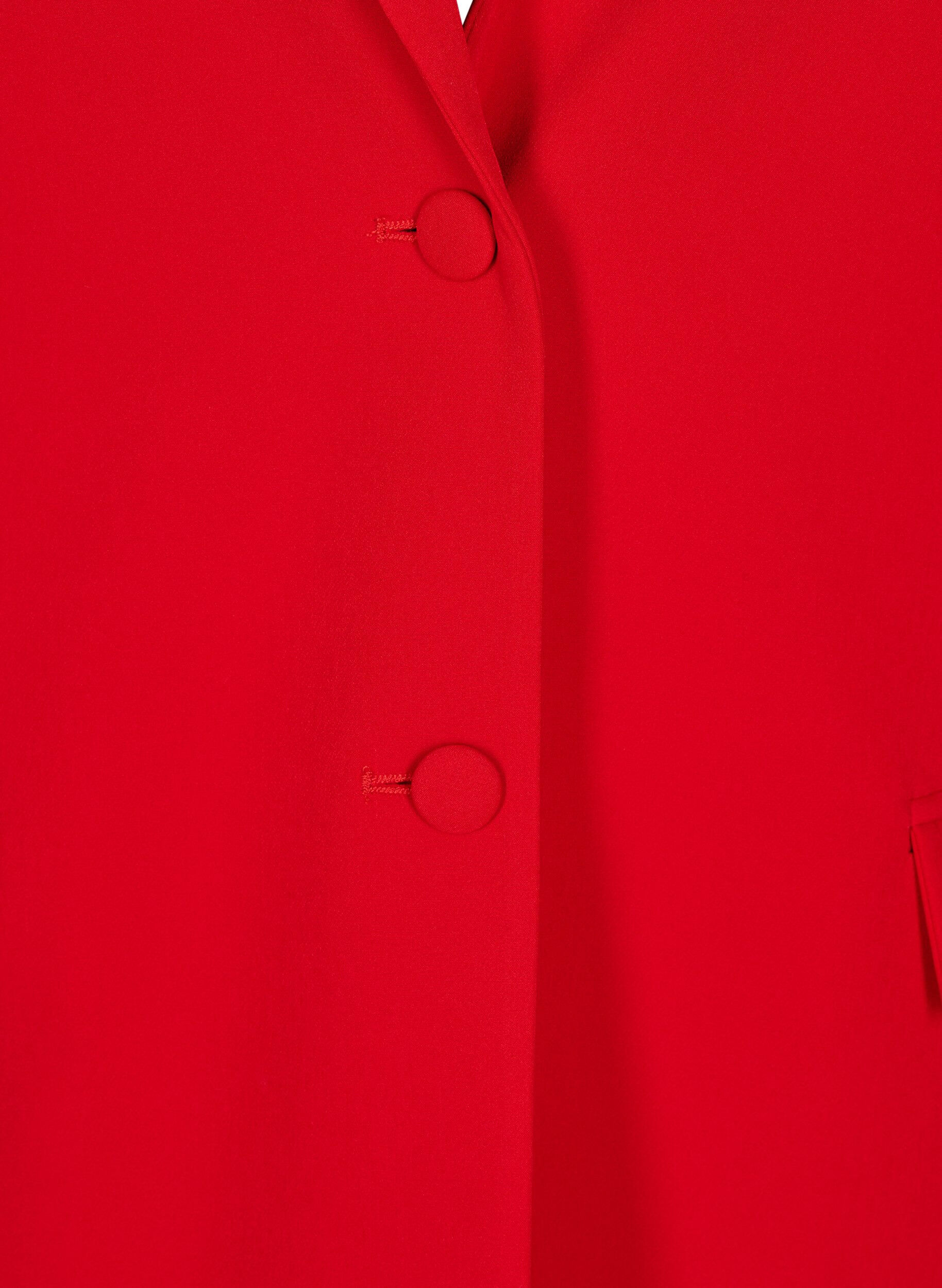 Zizzi Blazer classique avec fermeture boutonn&eacute;e, Rouge, Packshot image number 2