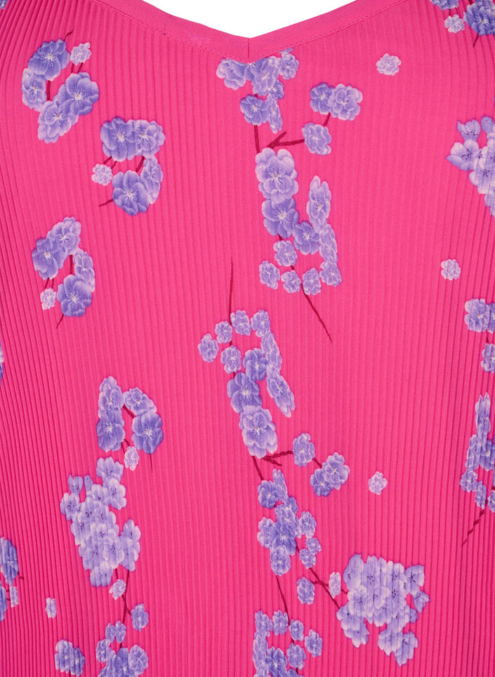 Top plissé sans manches, Beetroot Purple AOP, Packshot image number 2