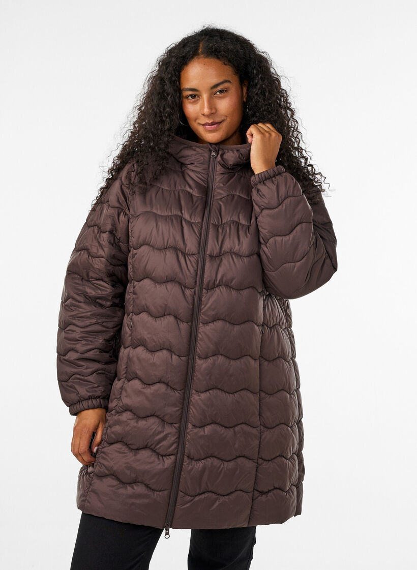 Veste matelass&eacute;e, Marron, Model image number 0
