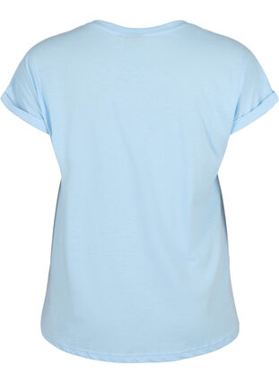 T-shirt à manches courtes en coton mélangé, Chambray Blue , Packshot image number 1