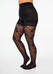 Collants 30 deniers avec motif floral, Black, Model image number 0