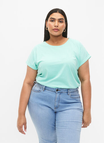 T-shirt à manches courtes en mélange de coton, Cabbage, Model image number 0