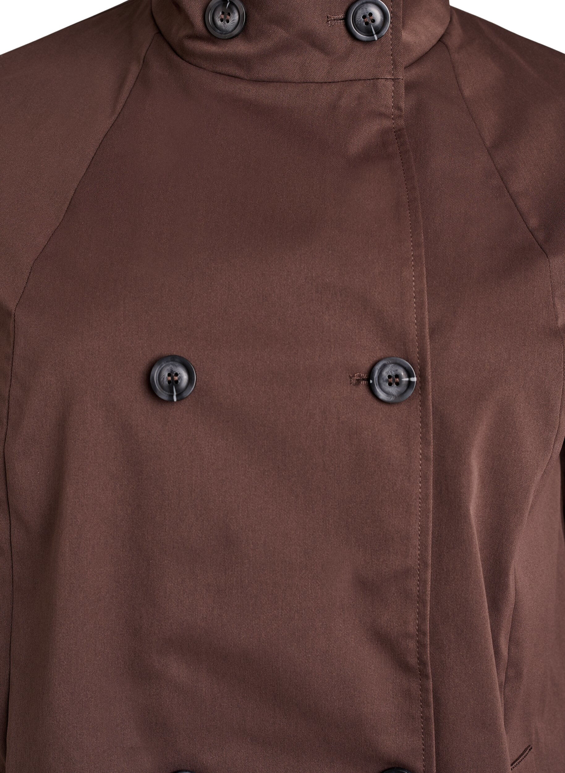 Zizzi Veste de printemps hydrofuge avec coupe en A, Marron, Packshot image number 2