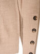 Blouse en maille c&ocirc;tel&eacute;e avec d&eacute;tails de boutons, Beige, Packshot image number 3