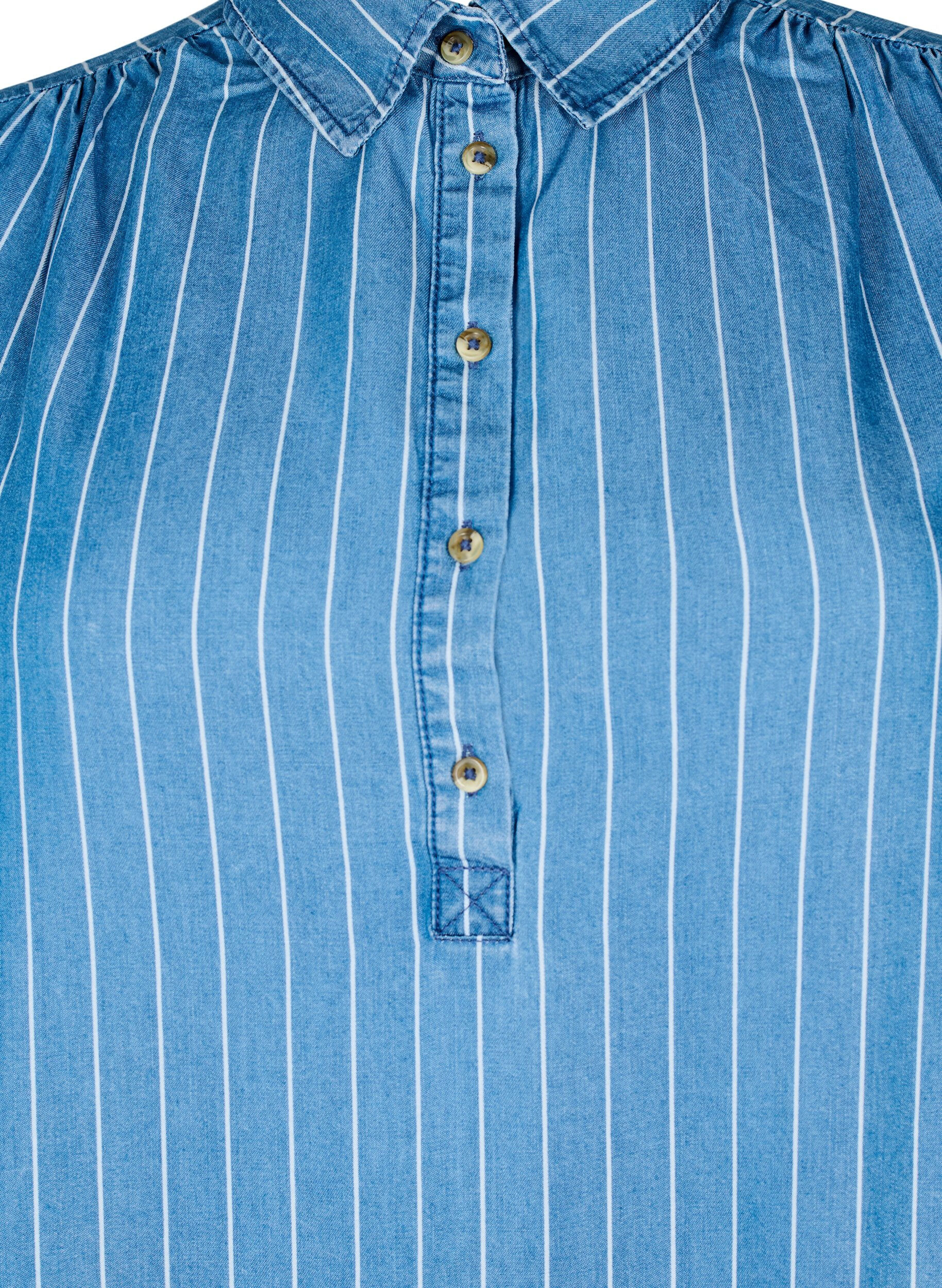 Zizzi Tunique en denim TENCEL&trade; ray&eacute;e, Bleu, Packshot image number 2