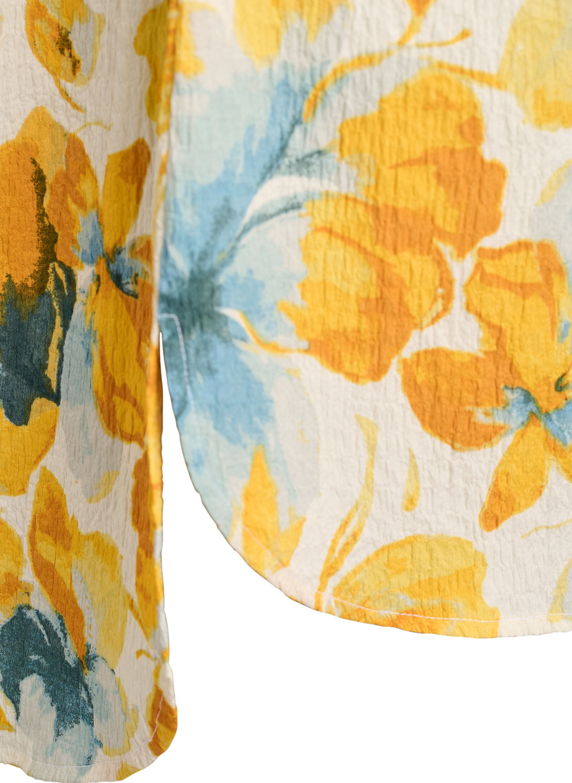 ZizziRobe courte avec texture froiss&eacute;e et manches courtes, Jaune, Packshot image number 3