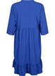 Robe midi de couleur unie à manches 3/4, True blue, Packshot image number 1