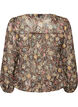 Blouse &agrave; imprim&eacute; floral et manches ballon, Marron, Packshot image number 1