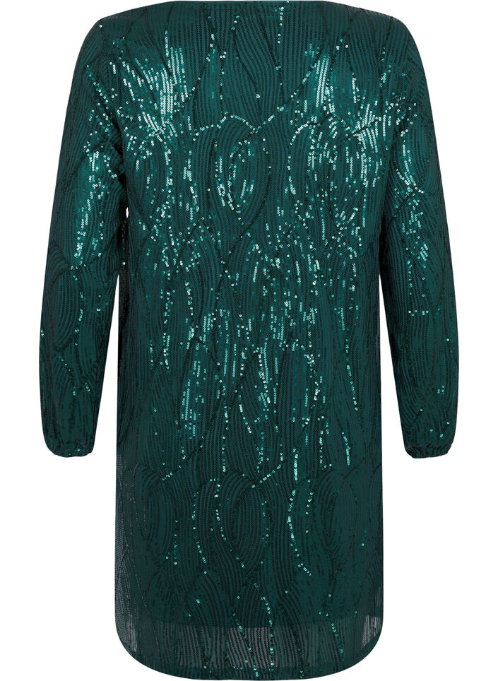 Robes à manches longues avec des paillettes et des motifs, Rain Forest, Packshot image number 1