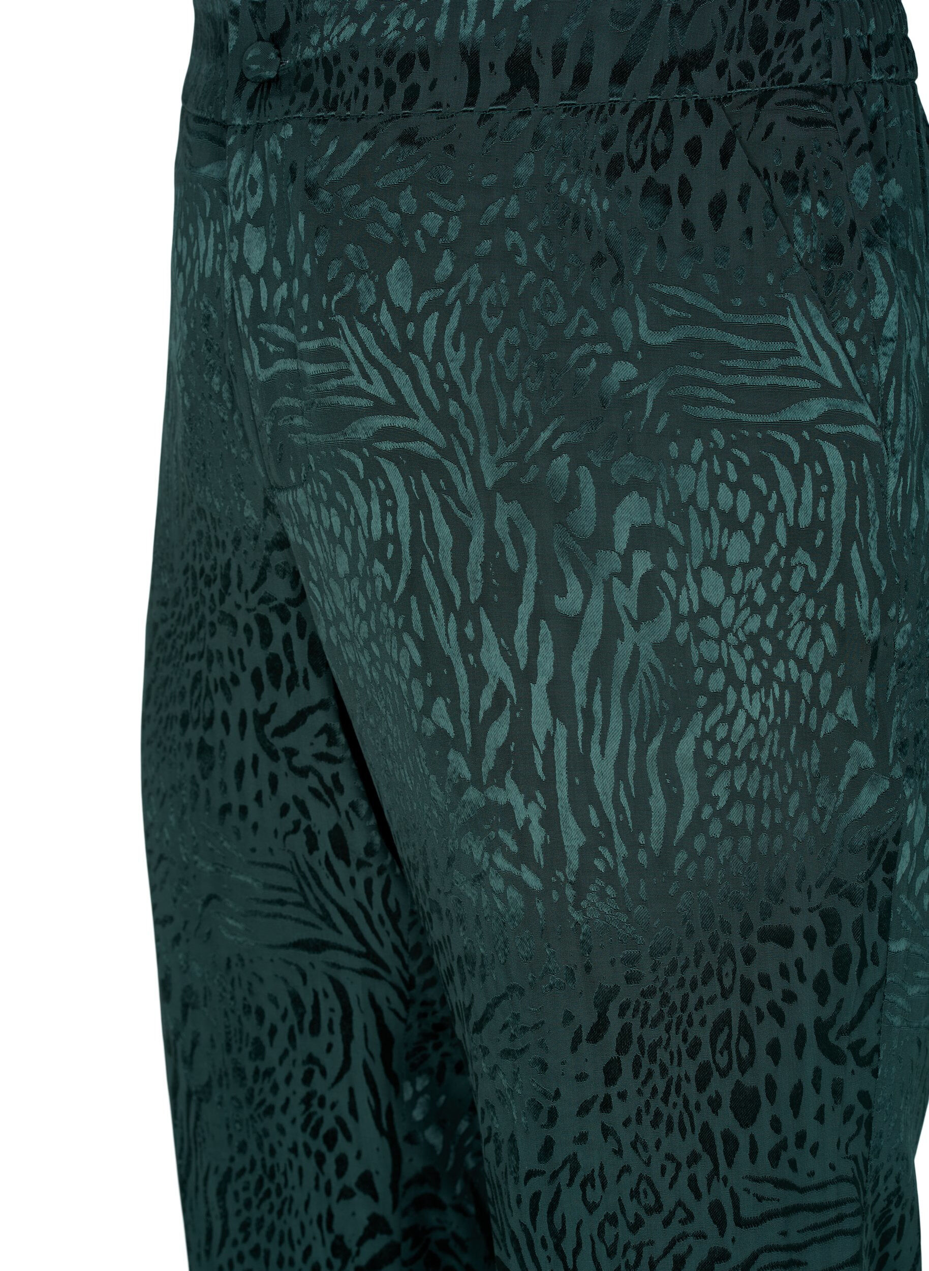 Zizzi Pantalon ample en viscose avec imprim&eacute; ton sur ton, Ponderosa Pine, Packshot image number 2