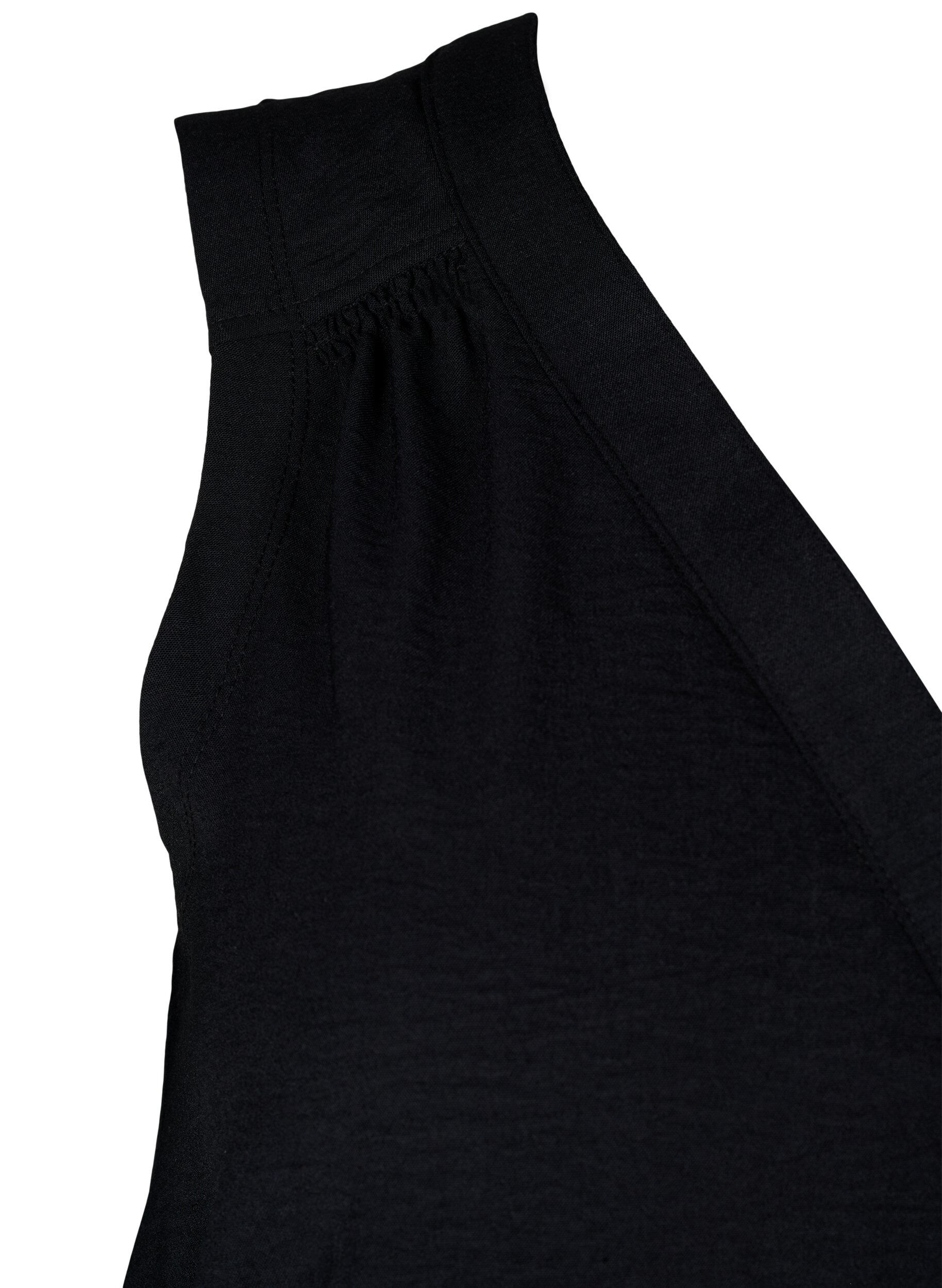 ZizziHaut sans manches effet froiss&eacute;, Noir, Packshot image number 3