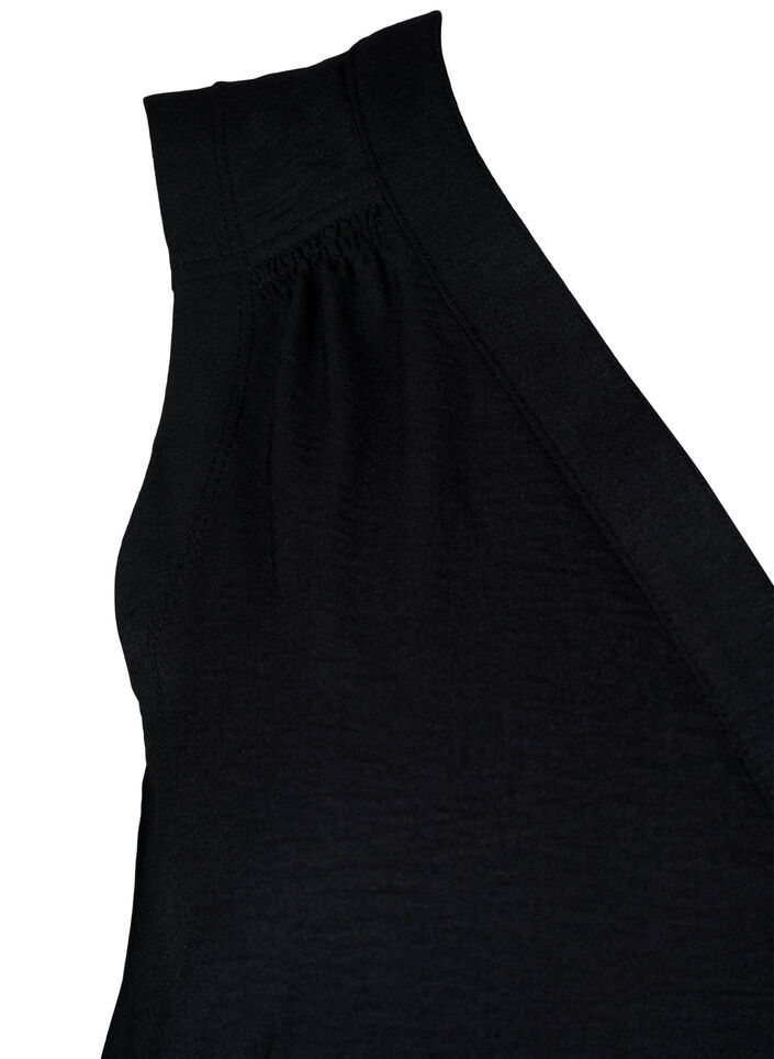 Haut sans manches effet froiss&eacute;, Noir, Packshot image number 3