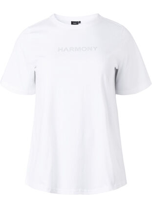 T-shirt en coton biologique avec texte, White HARMONY, Packshot image number 0