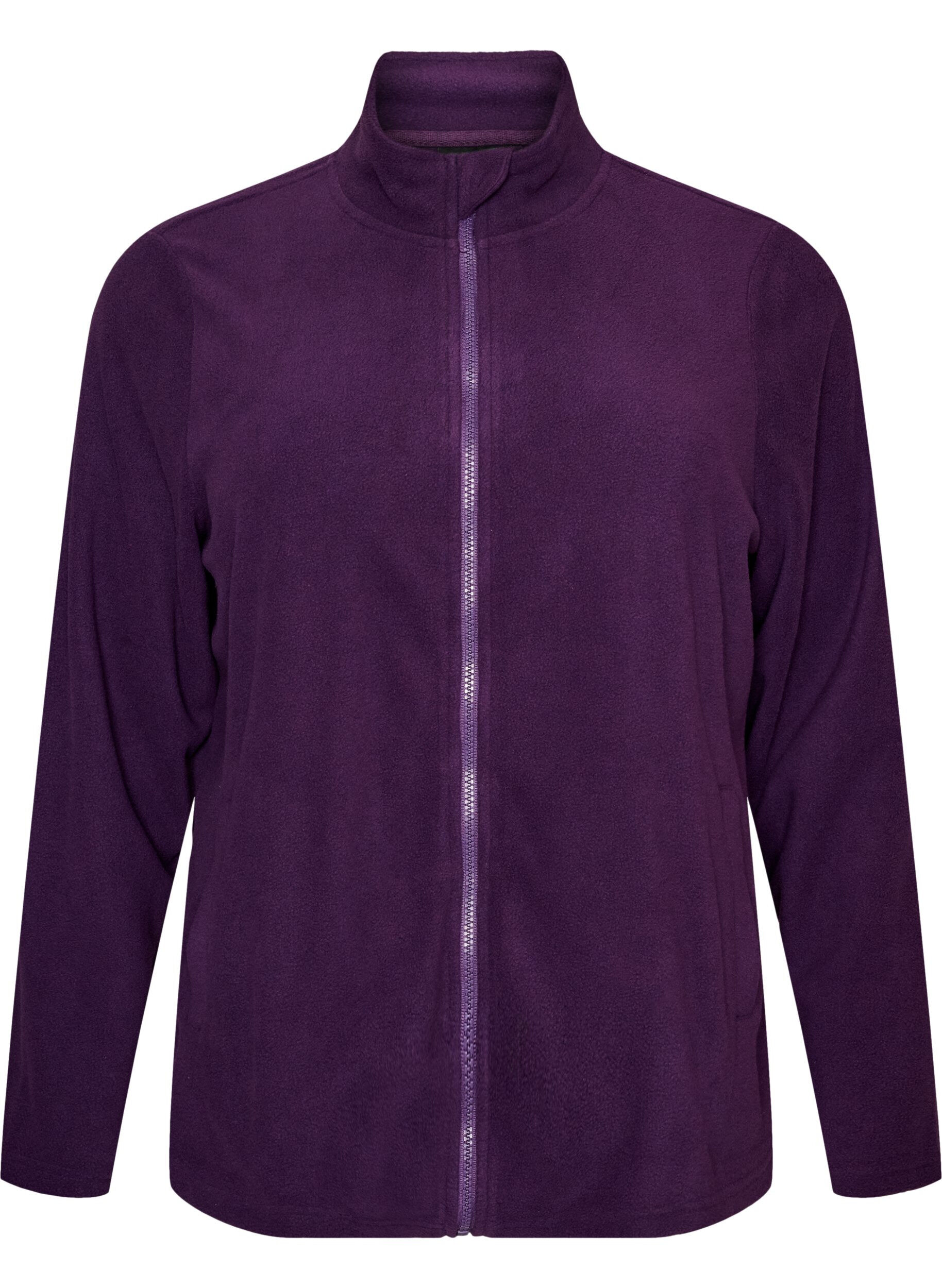 ZizziHaut en polaire avec zip et col montant, Violet, Packshot image number 0