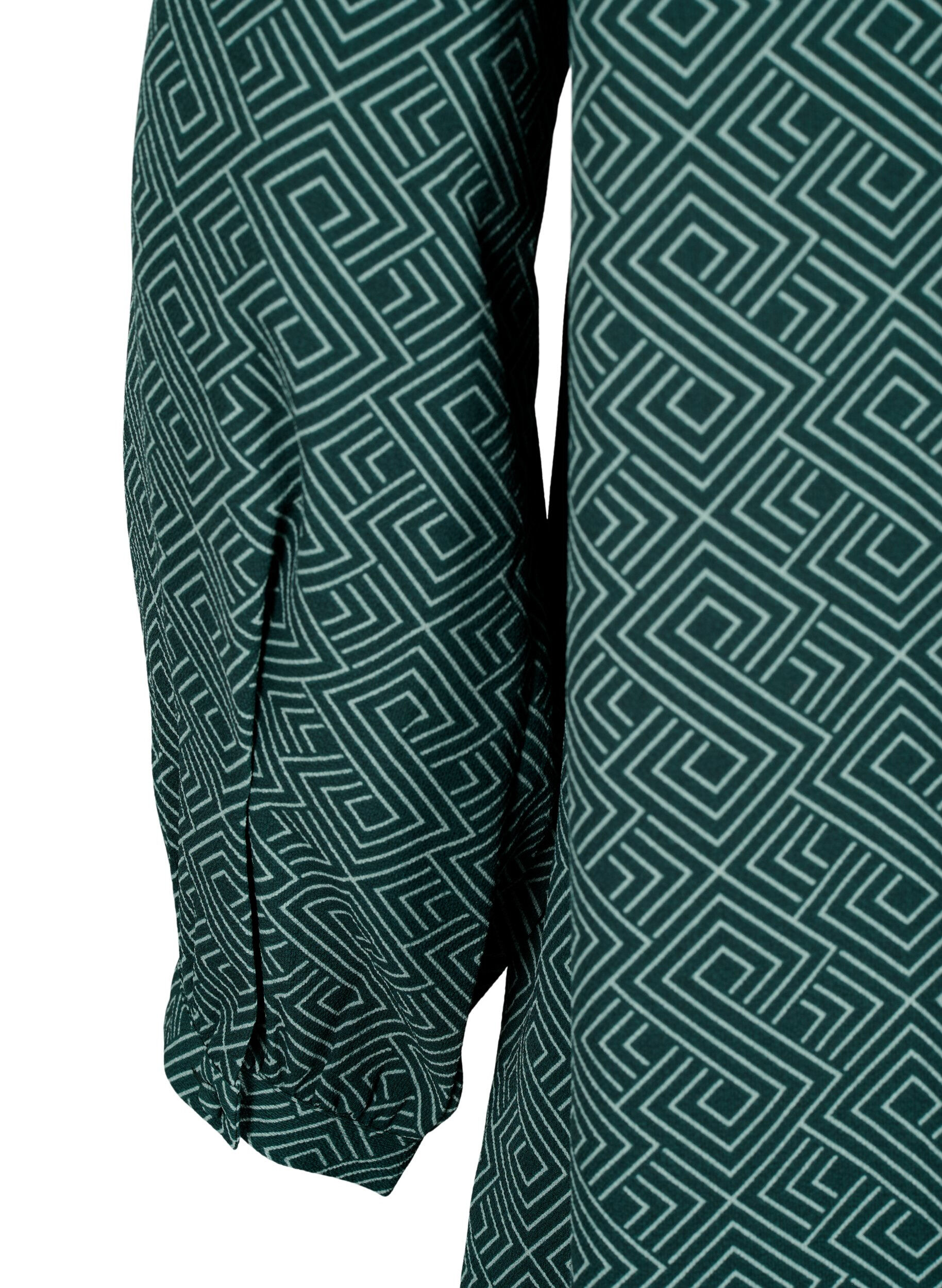 Zizzi Robe &agrave; col en V avec imprim&eacute;, Scarab Graphic AOP, Packshot image number 3